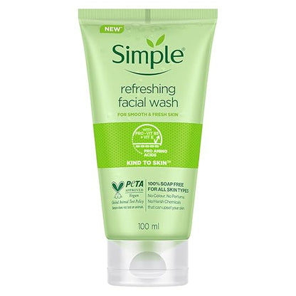 Simple Kind To Skin Refreshing Facial Wash 150 ml | For All Skin Types