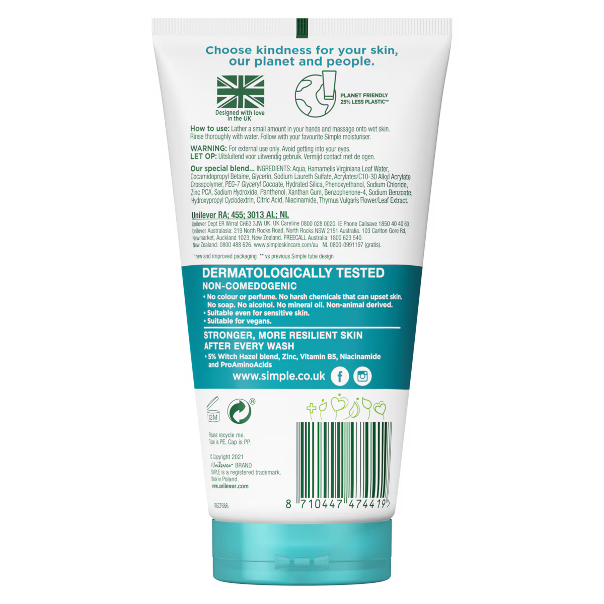 Simple Daily Skin Detox Purifying Gel Facial Wash