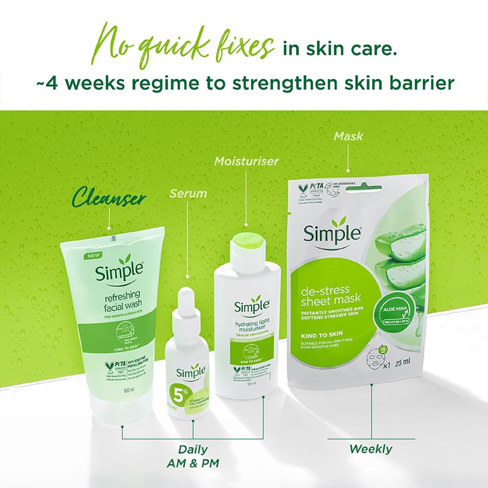 Simple Kind To Skin Refreshing Facial Wash 150 ml | For All Skin Types