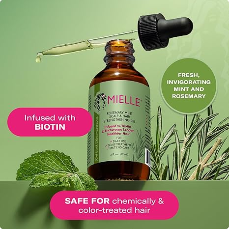 Mielle Organics Rosemary & Mint Hair Oil, Split Ends & Dry Scalp Treatment 59ml